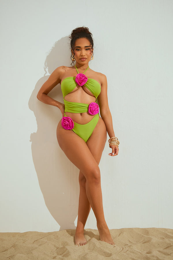 Leno | Costume a Fiori Allacciato
