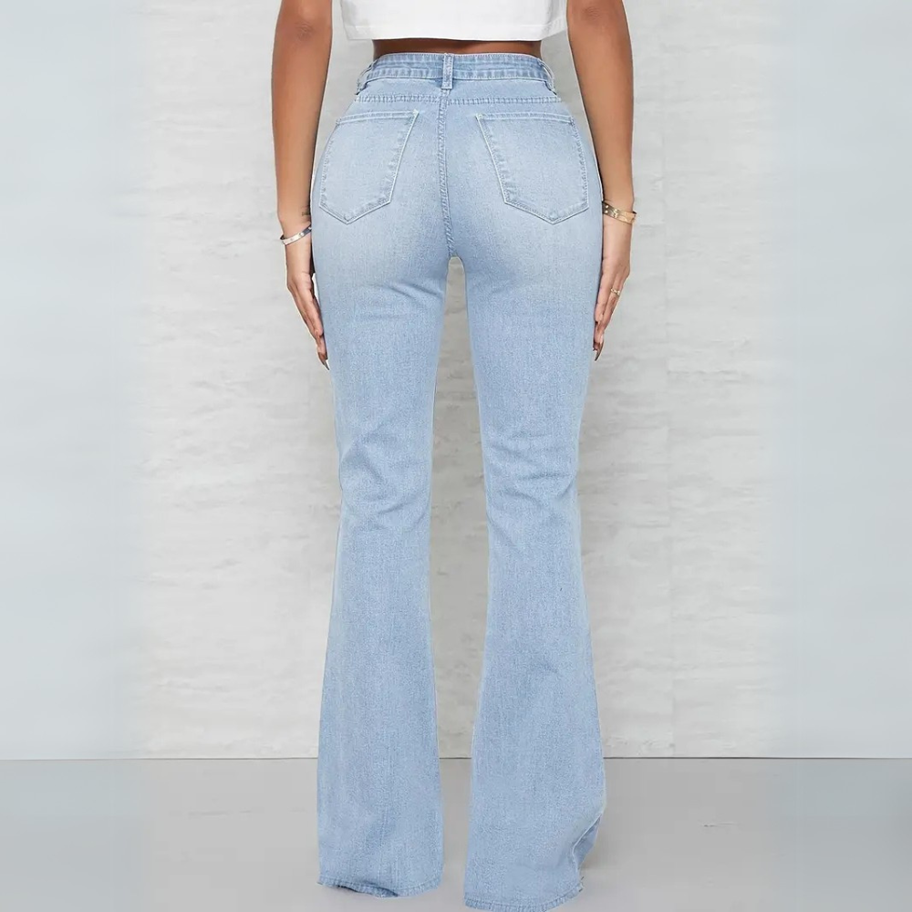 Cefalù | Jeans Svasati Elasticizzati a Vita Alta