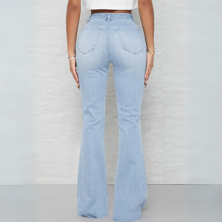 Cefalù | Jeans Svasati Elasticizzati a Vita Alta