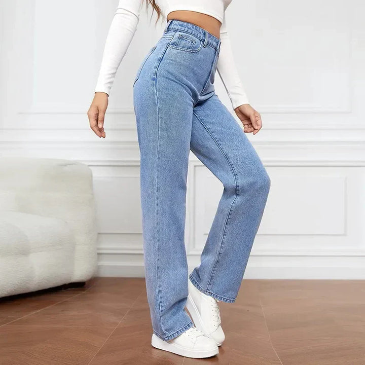 Marta | Pantaloni in Denim a Gamba Dritta