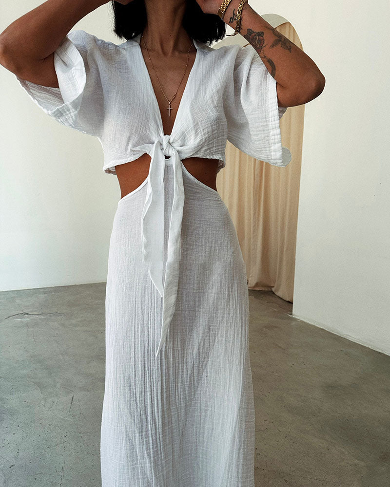 Dolcedo | Abito Lungo in Lino Elegante