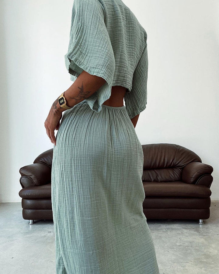 Dolcedo | Abito Lungo in Lino Elegante