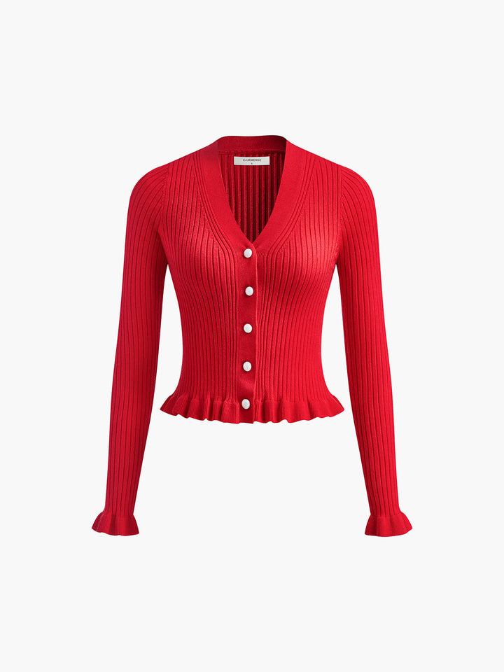 Livia | Cardigan Attillato con Bottoni Perlati
