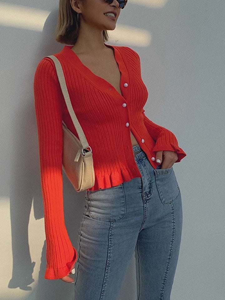 Livia | Cardigan Attillato con Bottoni Perlati