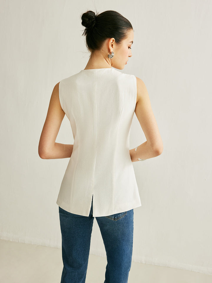 Mina | Gilet Senza Maniche con Bottoni