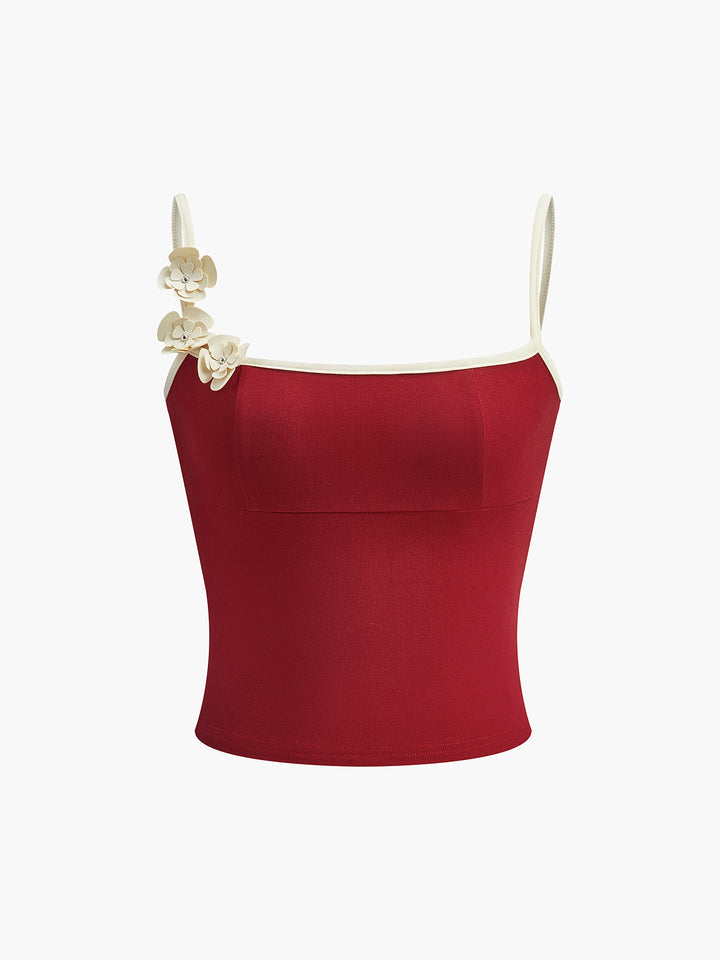 Greco | Top Floreale con Contrasto
