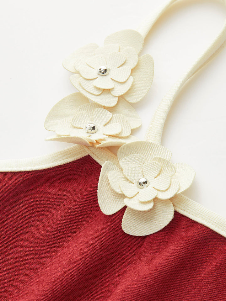 Greco | Top Floreale con Contrasto