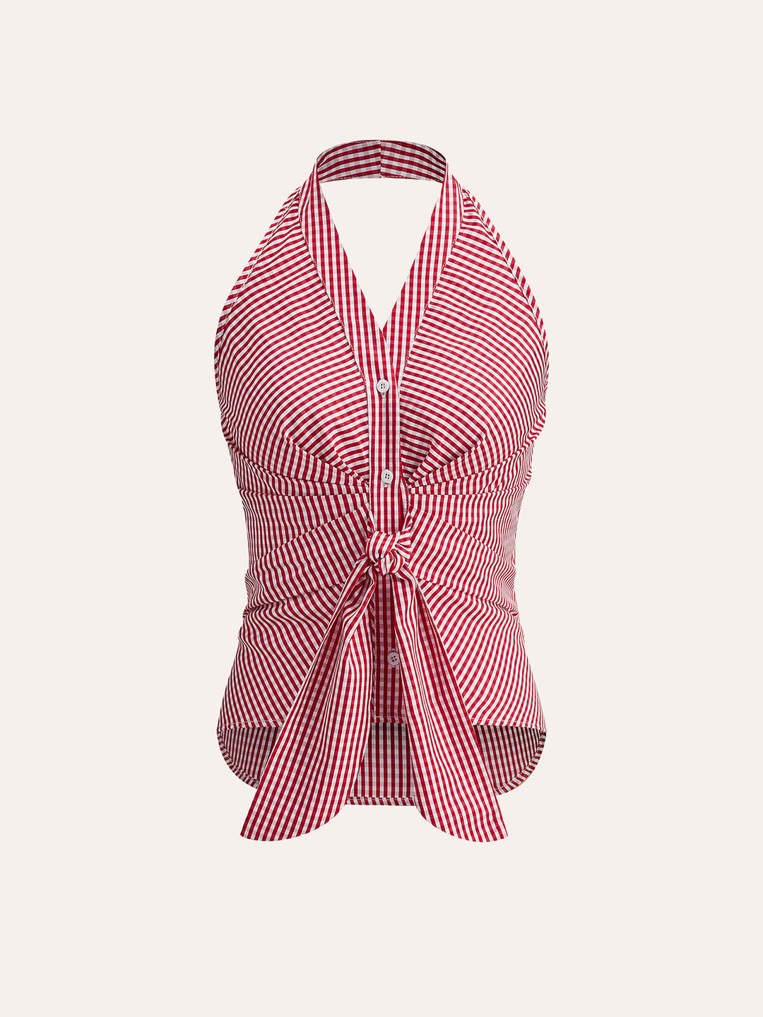 Bianca | Top Allacciato a Righe con Scollo a V
