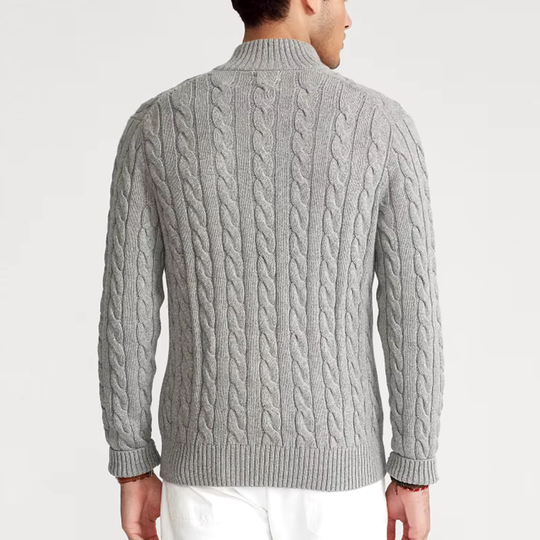 Verdi | Maglia con Mezza Cerniera in Cotone