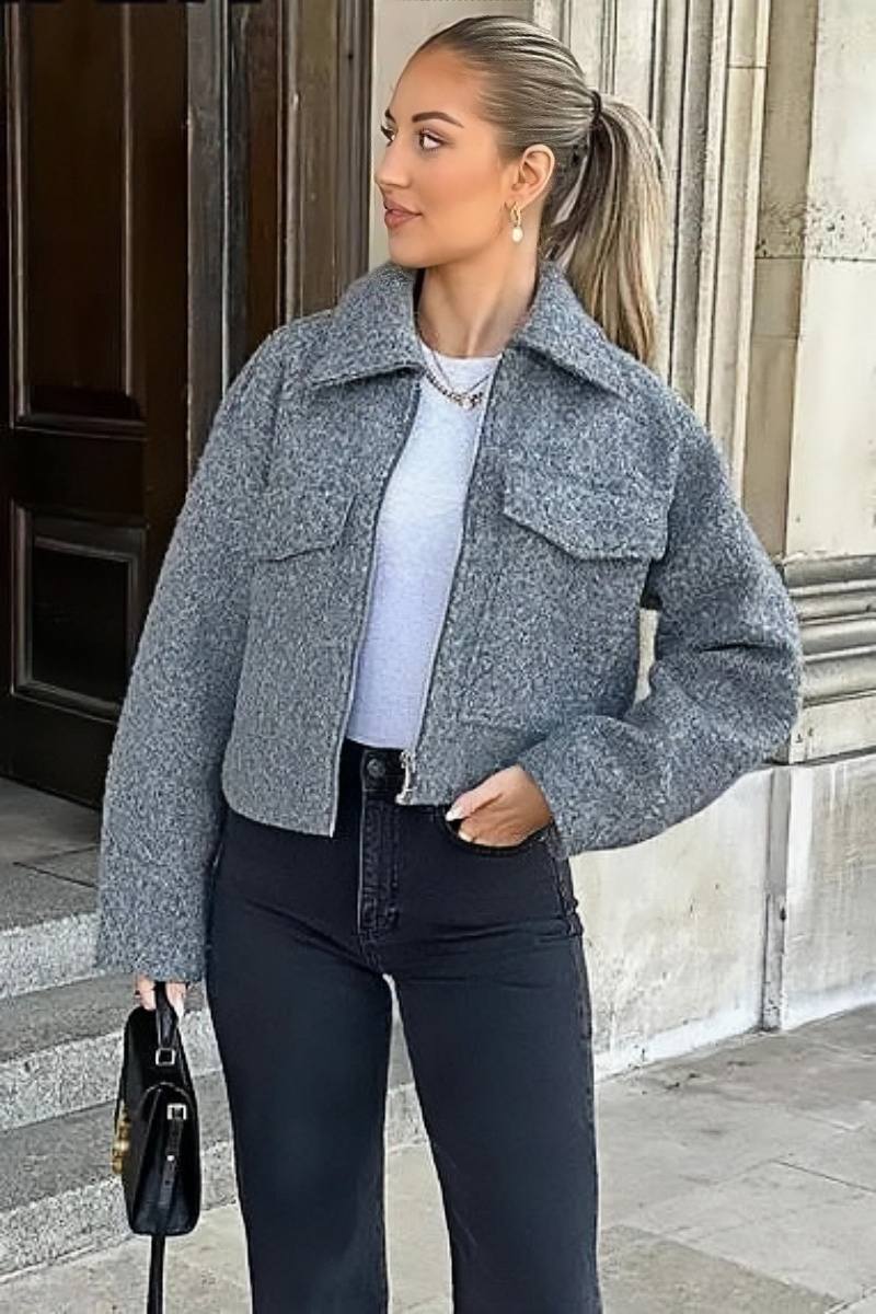 Todi | Giacca Corta in Tweed con Cerniera