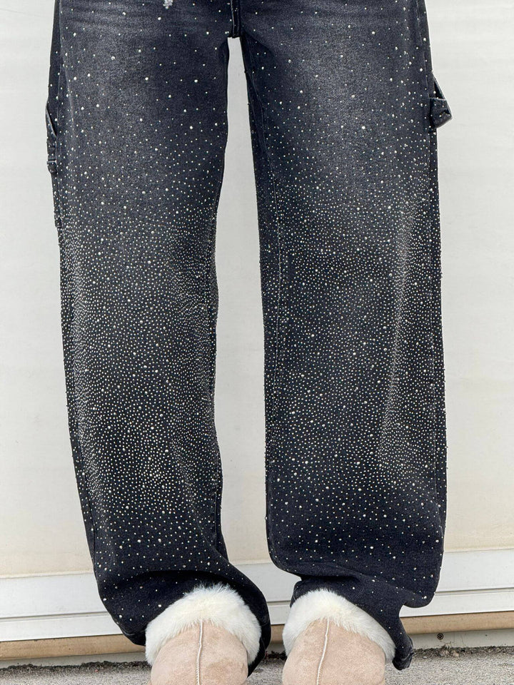 Elide | Pantaloni Balloon in Denim con Dettagli Luminosi