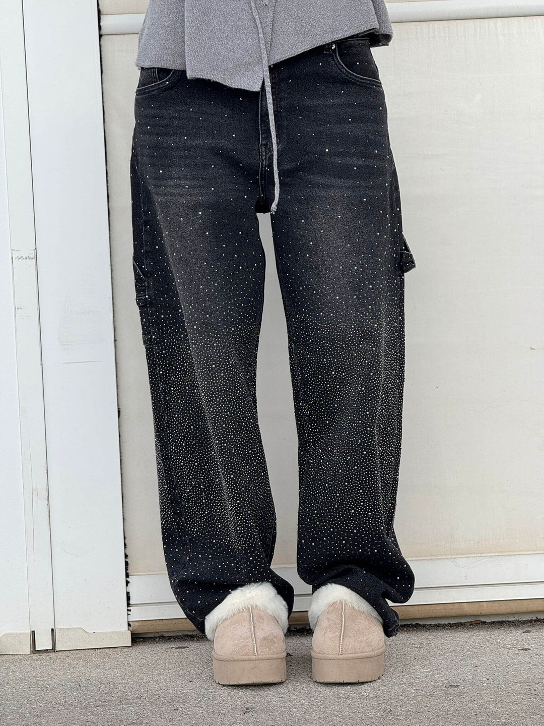 Elide | Pantaloni Balloon in Denim con Dettagli Luminosi