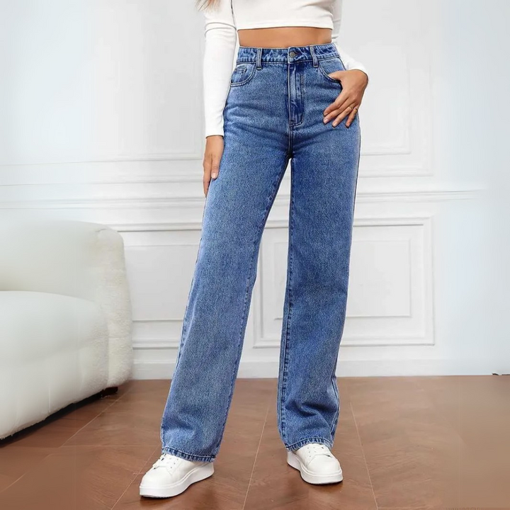 Marta | Pantaloni in Denim a Gamba Dritta