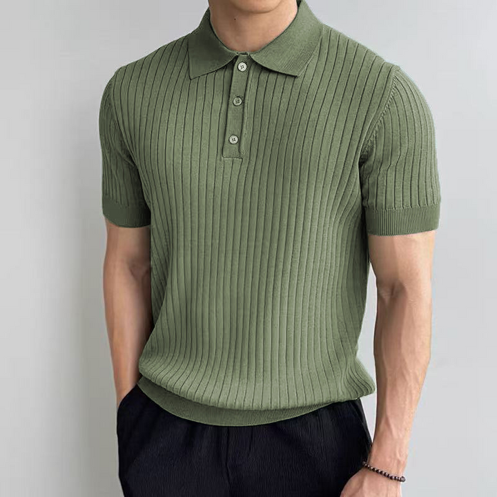 Nico | Polo in Maglia a Righe Verticali