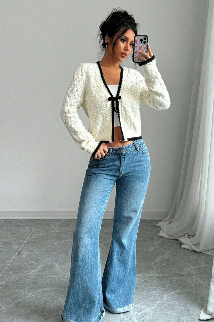 Ameglia | Cardigan con Fiocco in Maglia