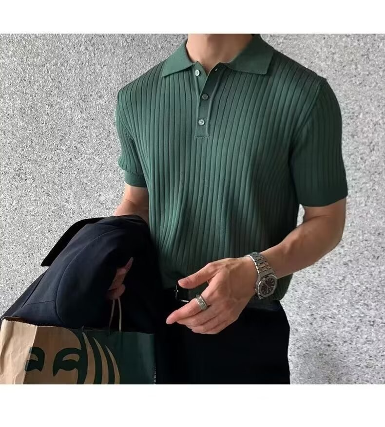 Nico | Polo in Maglia a Righe Verticali