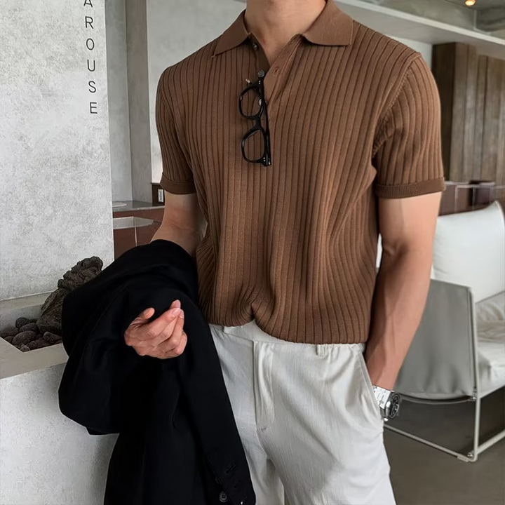 Nico | Polo in Maglia a Righe Verticali