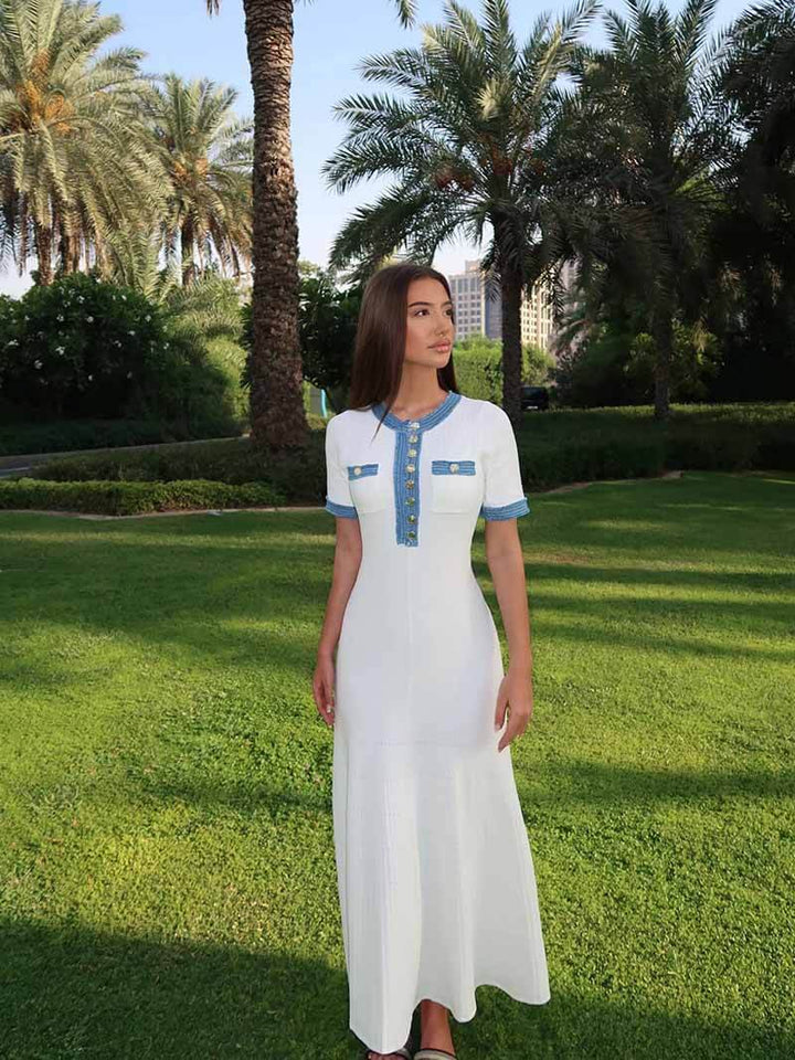 Sarteano | Abito Maxi con Tasche in Denim