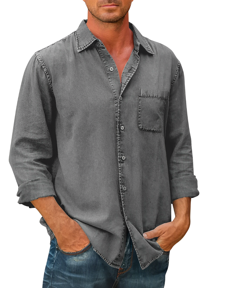 Elvio | Camicia in Denim Leggera
