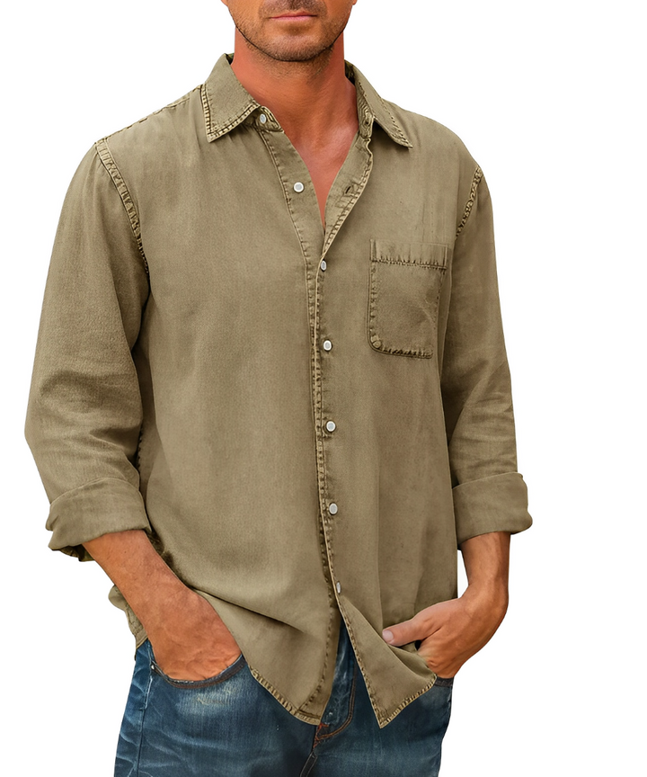 Elvio | Camicia in Denim Leggera