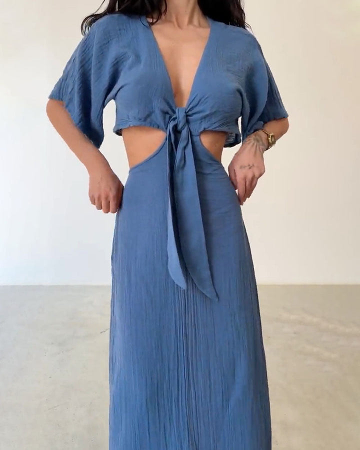 Dolcedo | Abito Lungo in Lino Elegante