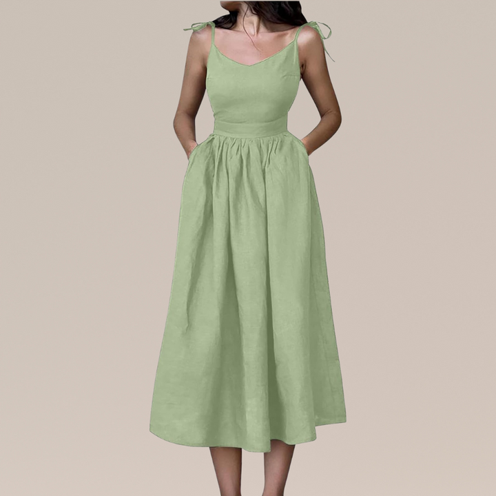 Alba | Abito Midi con Bustier Drappeggiato
